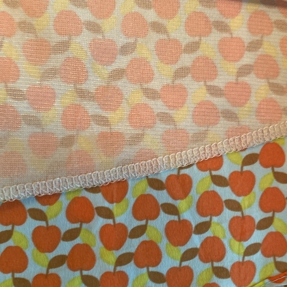 Audrey 3+1 lined apple print spaghetti strap elasticated waist 2 pocket dress S - Picture 7 of 8